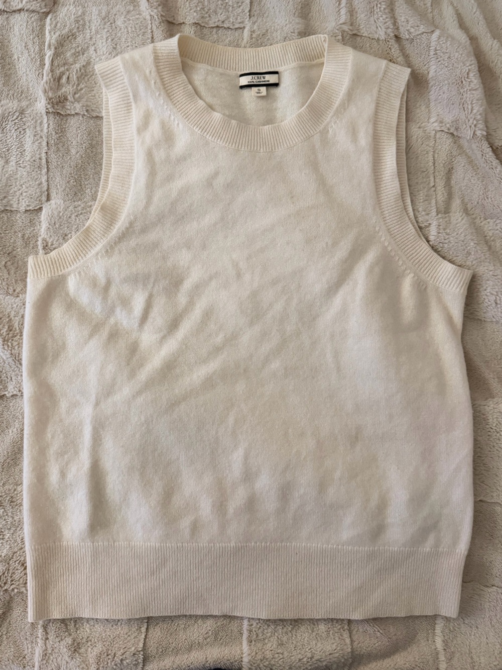 J. Crew Cream cashmere Sleeveless shell